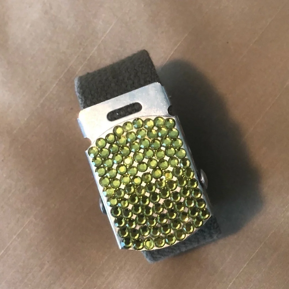 Military Green with green diamond on the bucle